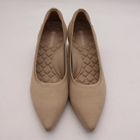Vivaia Pointed-Toe Aria Block Heels Women's EU Size 41 Beige Shoes - Picture 2 of 11